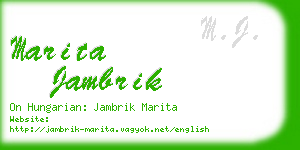 marita jambrik business card